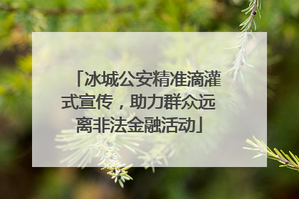 冰城公安精准滴灌式宣传，助力群众远离非法金融活动