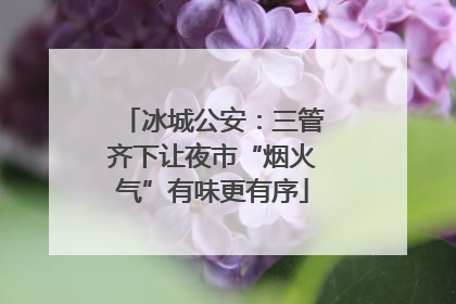 冰城公安：三管齐下让夜市“烟火气”有味更有序