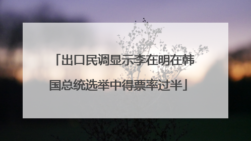 出口民调显示李在明在韩国总统选举中得票率过半