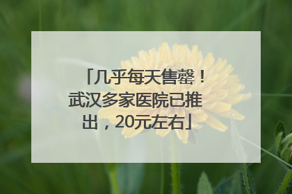 几乎每天售罄！武汉多家医院已推出，20元左右