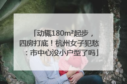 动辄180m²起步，四房打底！杭州女子犯愁：市中心没小户型了吗