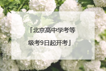 北京高中学考等级考9日起开考