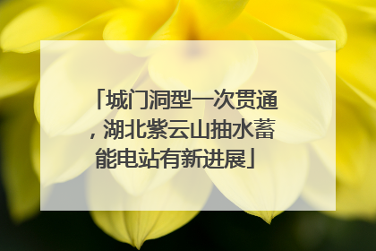 城门洞型一次贯通，湖北紫云山抽水蓄能电站有新进展