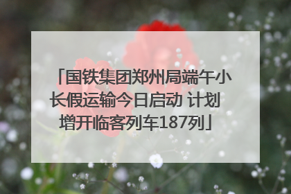 国铁集团郑州局端午小长假运输今日启动 计划增开临客列车187列