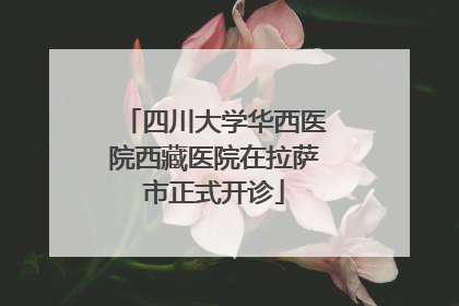 四川大学华西医院西藏医院在拉萨市正式开诊