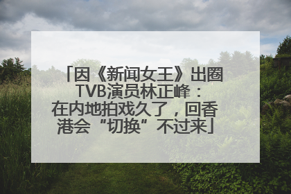 因《新闻女王》出圈 TVB演员林正峰：在内地拍戏久了，回香港会“切换”不过来