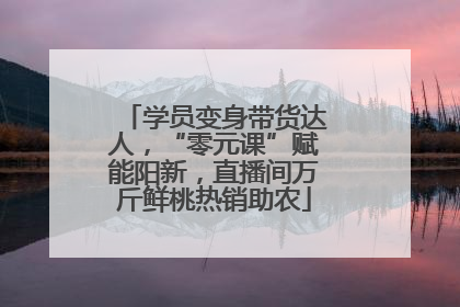 学员变身带货达人，“零元课”赋能阳新，直播间万斤鲜桃热销助农
