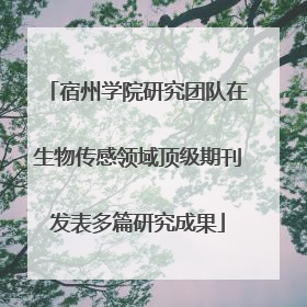宿州学院研究团队在生物传感领域顶级期刊发表多篇研究成果