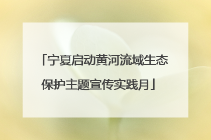 宁夏启动黄河流域生态保护主题宣传实践月