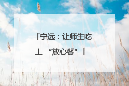 宁远：让师生吃上 “放心餐”