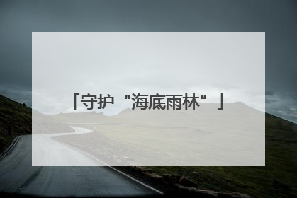 守护“海底雨林”