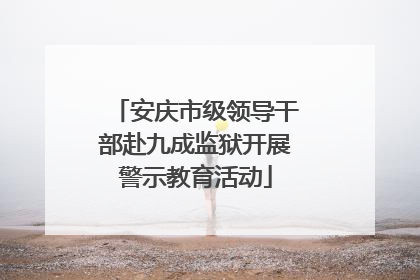 安庆市级领导干部赴九成监狱开展警示教育活动