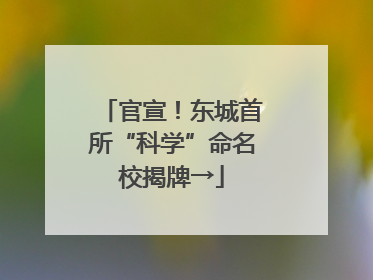 官宣！东城首所“科学”命名校揭牌→