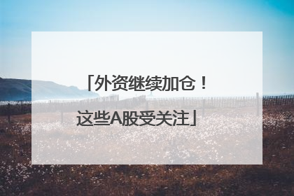 外资继续加仓！这些A股受关注