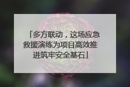 多方联动，这场应急救援演练为项目高效推进筑牢安全基石