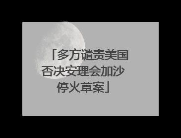 多方谴责美国否决安理会加沙停火草案