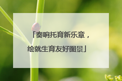 奏响托育新乐章，绘就生育友好图景