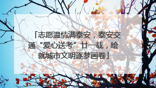 志愿温情满泰安，泰安交通“爱心送考”廿一载，绘就城市文明逐梦画卷