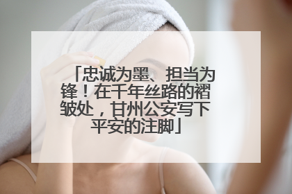 忠诚为墨、担当为锋！在千年丝路的褶皱处，甘州公安写下平安的注脚