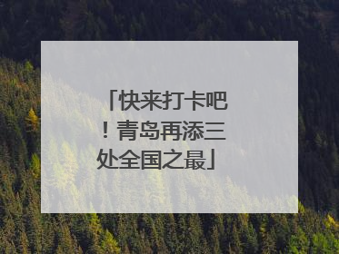 快来打卡吧！青岛再添三处全国之最