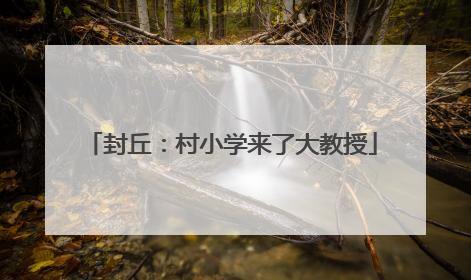 封丘：村小学来了大教授