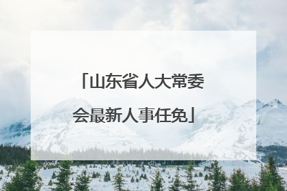 山东省人大常委会最新人事任免