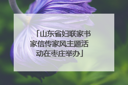 山东省妇联家书家信传家风主题活动在枣庄举办