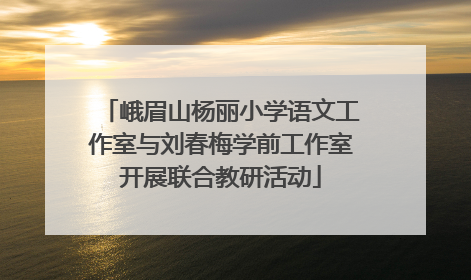峨眉山杨丽小学语文工作室与刘春梅学前工作室开展联合教研活动