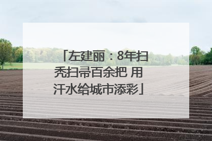 左建丽：8年扫秃扫帚百余把 用汗水给城市添彩