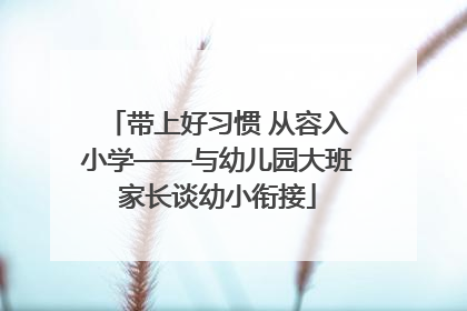 带上好习惯 从容入小学——与幼儿园大班家长谈幼小衔接