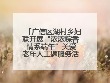 广信区湖村乡妇联开展“浓浓粽香 情系端午”关爱老年人主题服务活动（图）