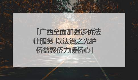广西全面加强涉侨法律服务 以法治之光护侨益聚侨力暖侨心