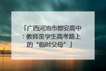 广西河池市都安高中：教师是学生高考路上的“临时父母”