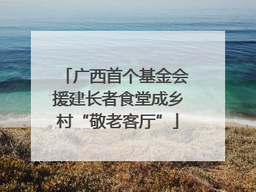 广西首个基金会援建长者食堂成乡村“敬老客厅”