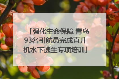 强化生命保障 青岛93名引航员完成直升机水下逃生专项培训