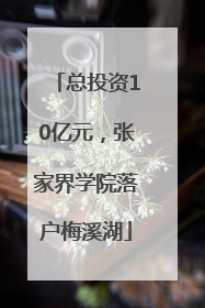 总投资10亿元，张家界学院落户梅溪湖