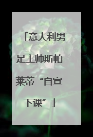 意大利男足主帅斯帕莱蒂“自宣下课”