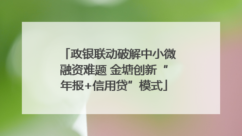 政银联动破解中小微融资难题 金塘创新“年报+信用贷”模式