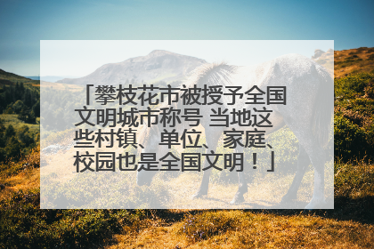 攀枝花市被授予全国文明城市称号 当地这些村镇、单位、家庭、校园也是全国文明！