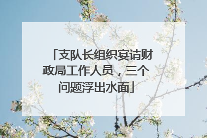 支队长组织宴请财政局工作人员，三个问题浮出水面