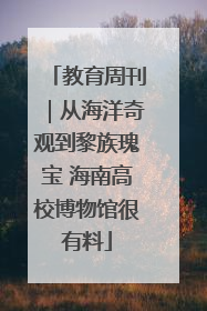 教育周刊｜从海洋奇观到黎族瑰宝 海南高校博物馆很有料
