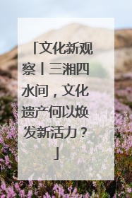 文化新观察丨三湘四水间，文化遗产何以焕发新活力？
