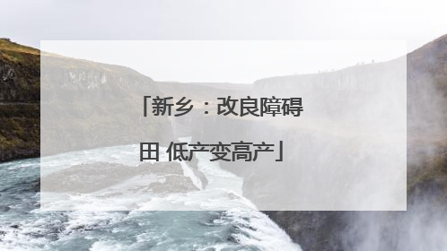 新乡：改良障碍田 低产变高产