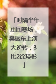 时隔半年重回赛场，樊振东上演大逆转，3比2徐瑛彬