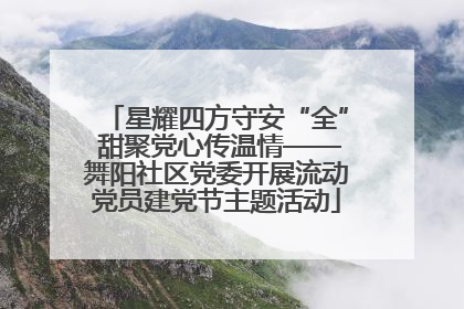 星耀四方守安“全” 甜聚党心传温情——舞阳社区党委开展流动党员建党节主题活动