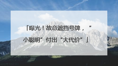 曝光！故意遮挡号牌，“小聪明”付出“大代价”