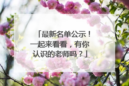 最新名单公示！一起来看看，有你认识的老师吗？