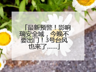 最新预警！影响瑞安全域，今晚不要出门！3号台风也来了……
