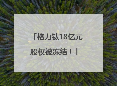 格力钛18亿元股权被冻结！