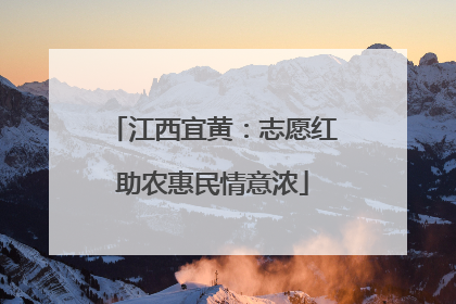 江西宜黄：志愿红助农惠民情意浓